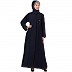 Front open abaya with hand work- Navy Blue